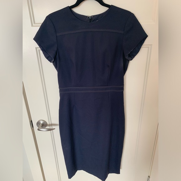 Tory Burch navy suiting dress Size 8 - Picture 2 of 5